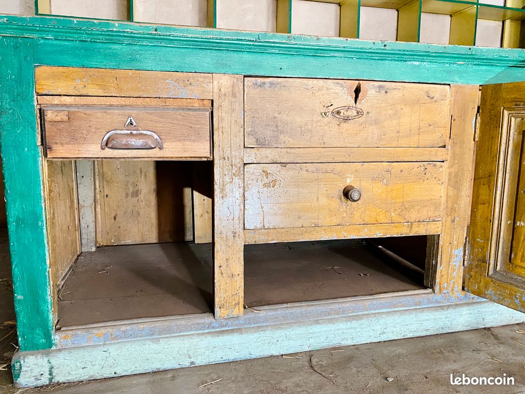 Meuble de métier ancien comptoir d’épicerie - Vintage (image 4)