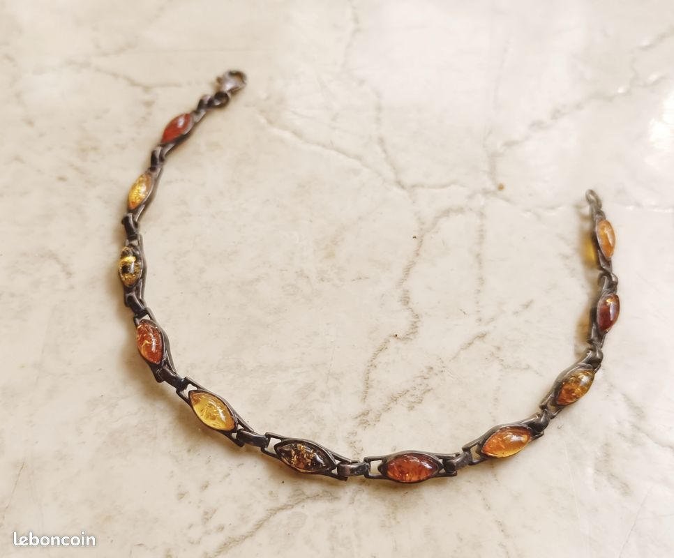 Bracelet ancien gourmette en or brillant amati Or jaune Belle époque Bijoux a eB