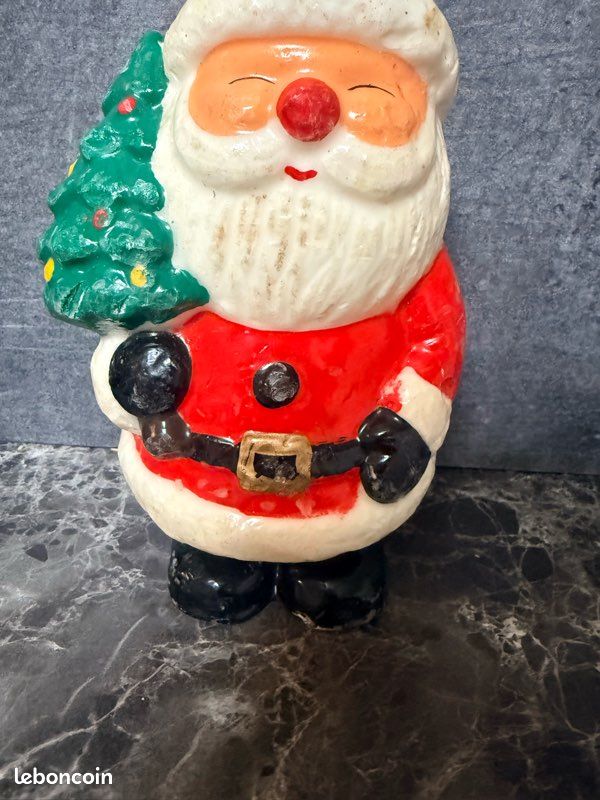 Bougie Vintage Père Noël – Décoration De Noël Rétro, En Cire, Occasion