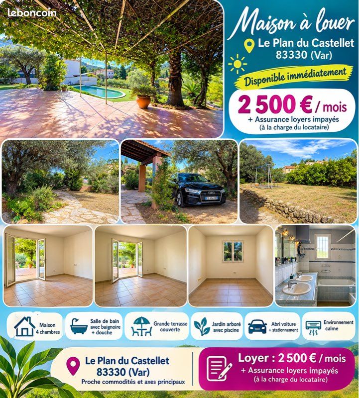 Maison 6 pièces 140 m² · au Castellet · 140 m² · 2 500 €/mois