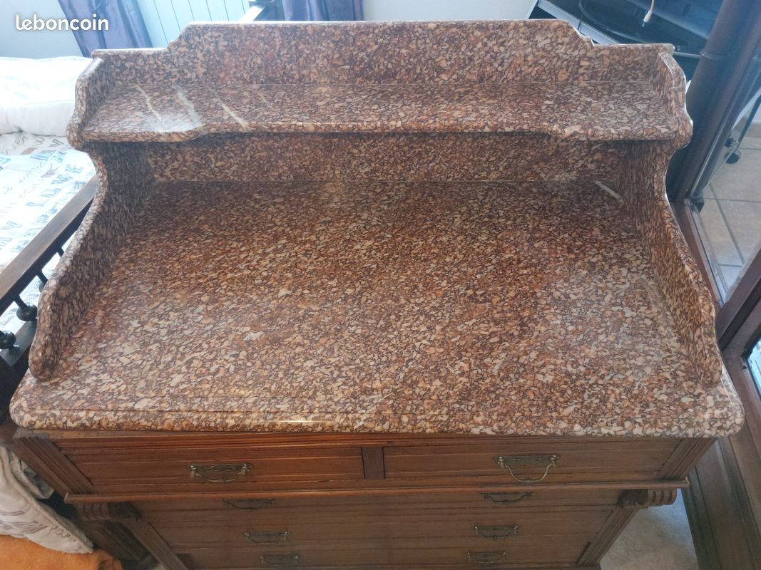 Meuble ancien dessus marbre (image 5)