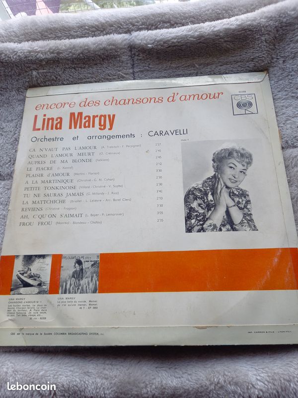 Disque 33 tours Lina MARGY (image 2)