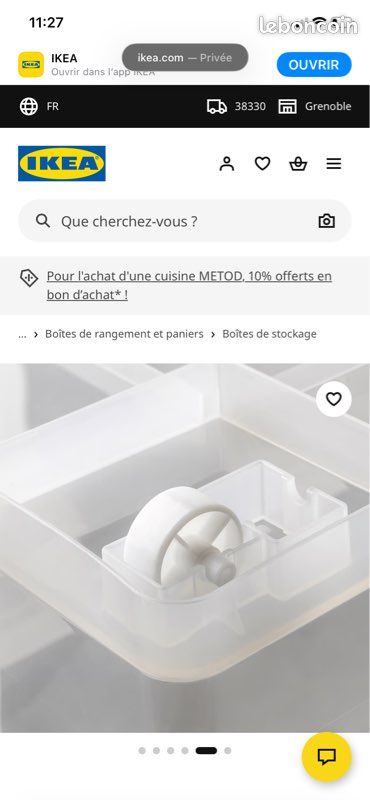 Boîte de rangement plastique Samla ikea 130 litres avec roulettes (image 3)