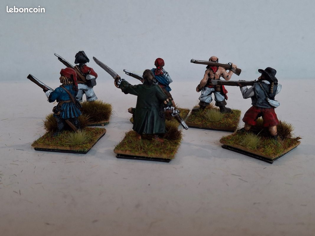 6 Figurines métal 28mm peintes : pirates (301) (image 4)