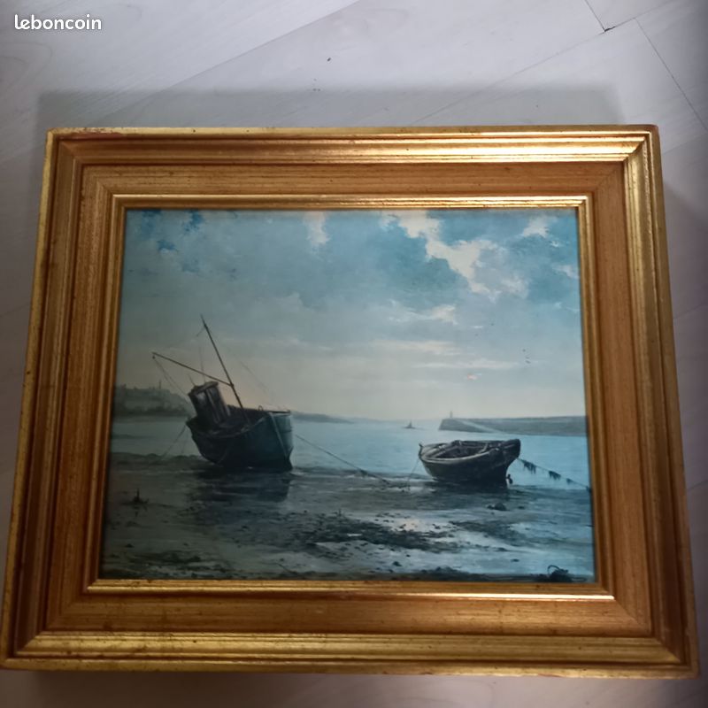 Tableau paysage bateaux (image 1)