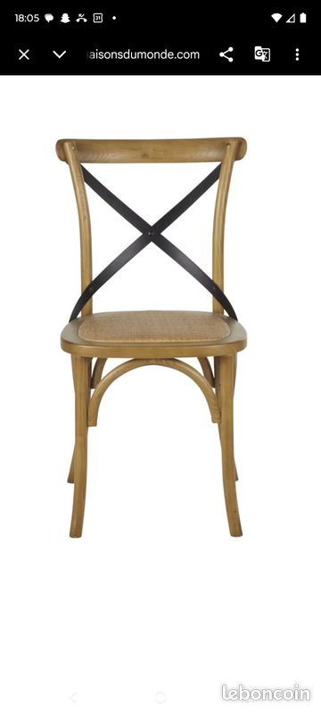 4 chaises bistrot bois et acier (image 1)