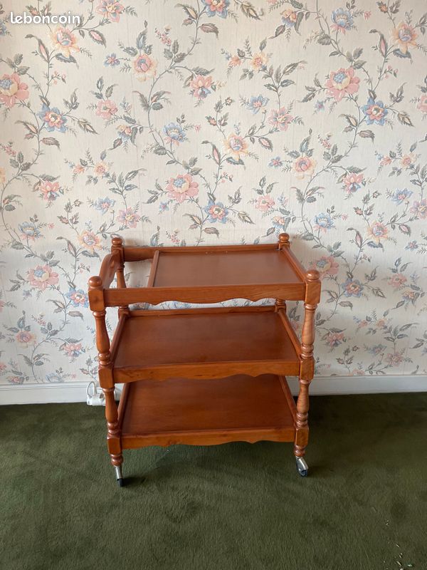 Desserte en bois merisier vintage très bon état (image 1)