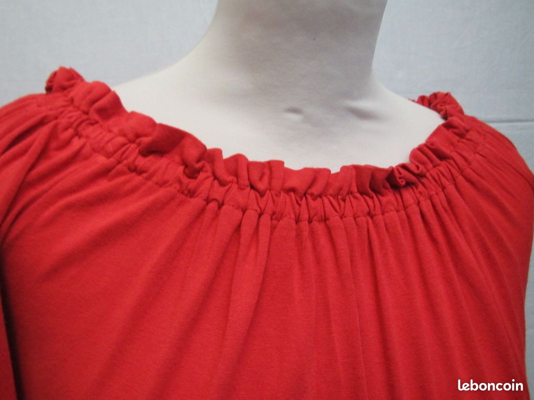Cache cache top blouse encolure élastiquée T 36 (image 4)