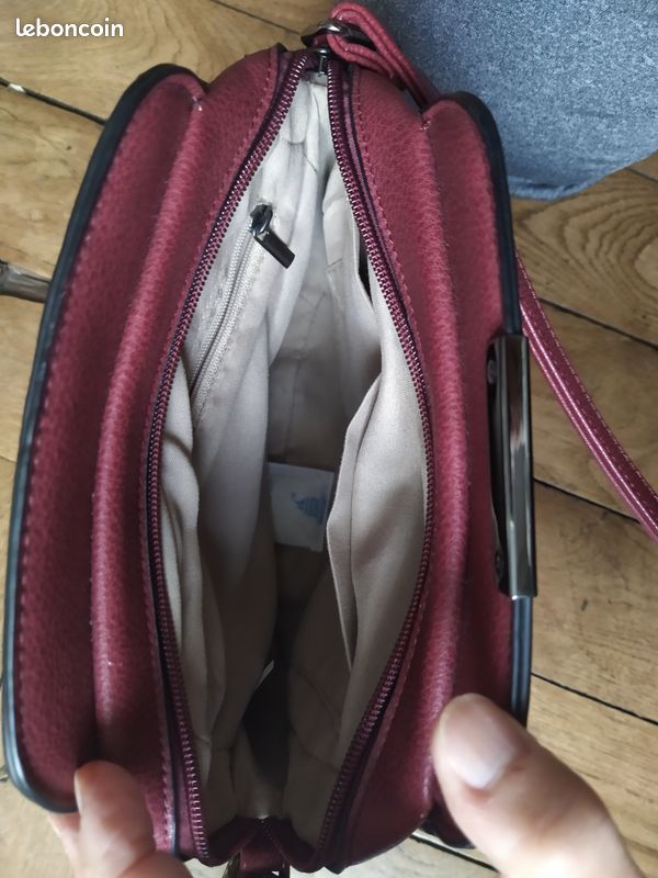 Sac à main bandoulière rouge/grenat (image 9)