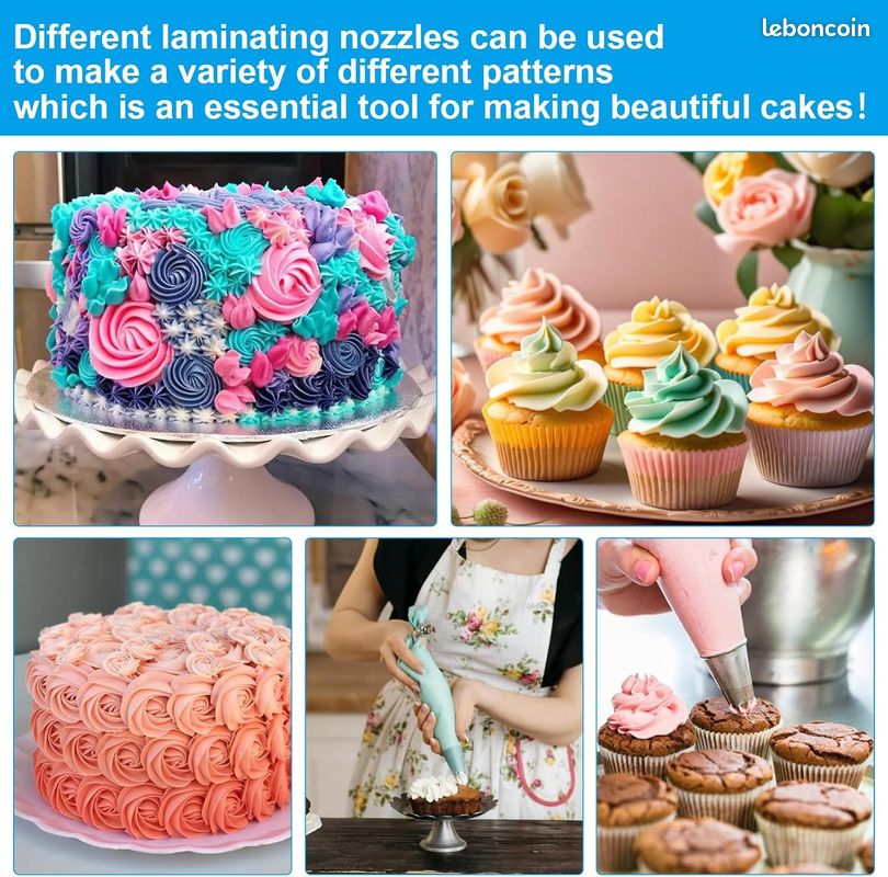 Lot De 10 Douilles à Pâtisserie Professionnelles En Acier Inoxydable 304 - Embouts Pour Cupcakes, Muffins Et Gâteaux Avec Brosse De Nettoyage
