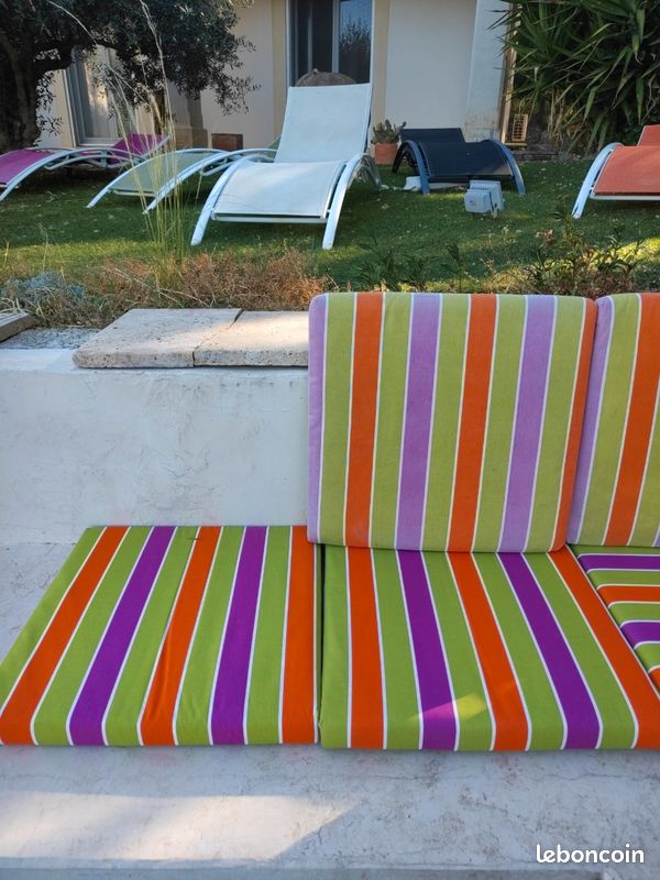 Lit de 8 coussins de jardin 48x48x6cm (image 3)