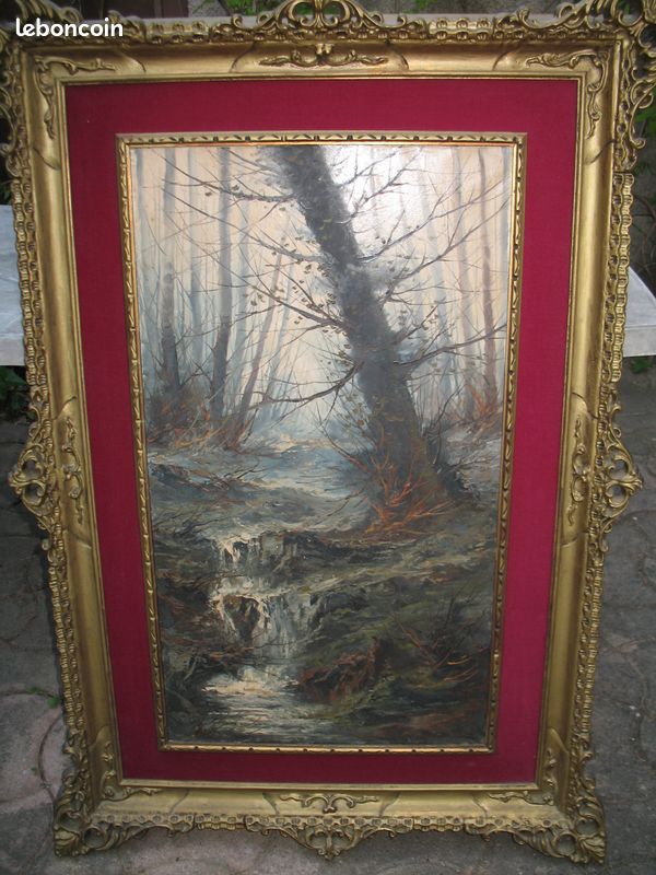 Très GRAND TABLEAU Huile sur Toile Cadre G. DORE 114 X 79 cm HT uuu (image 1)