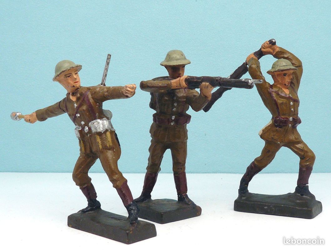 Lot 4 Figurines DURSO Soldats Marins Musicien Force Belge Composition 60mm 1:32