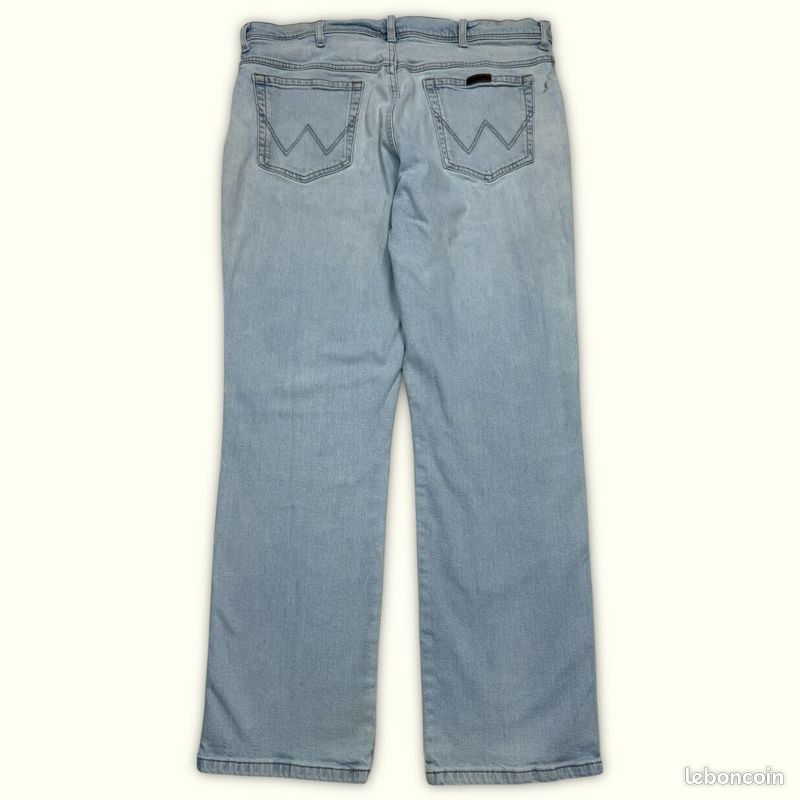 Jeans Homme Wrangler W40 L32 Bleu clair Coton Traces d'usure visibles Regular (image 2)