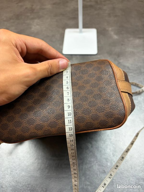 Sac seau en cuir marron Céline Paris monogram vintage 90s #90s (image 12)