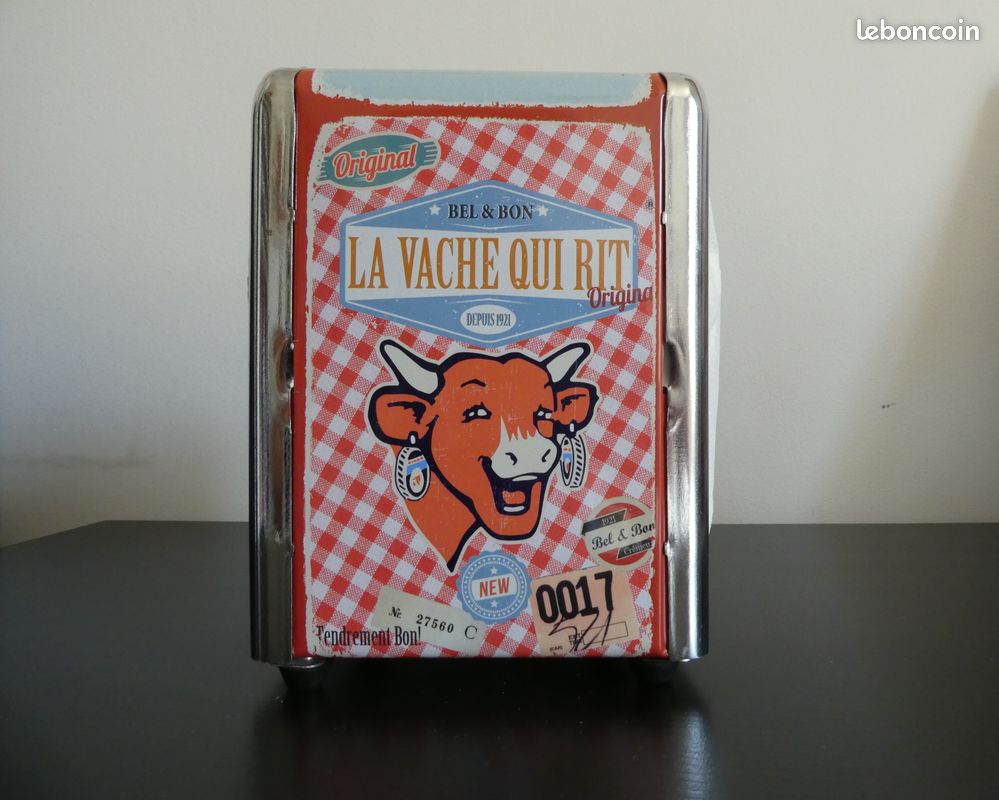 Torchon La Vache Qui Rit Retro Rouge - Coucke 100% Coton