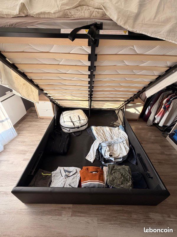 Lit coffre + matelas 140x190 (image 4)