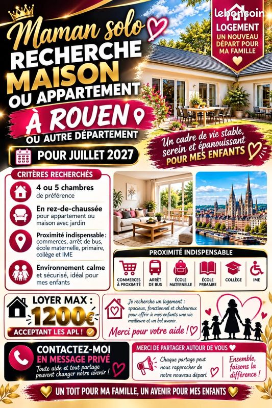 Appartement 5 pièces 110 m² · à Rouen · 110 m² · 1 200 €/mois
