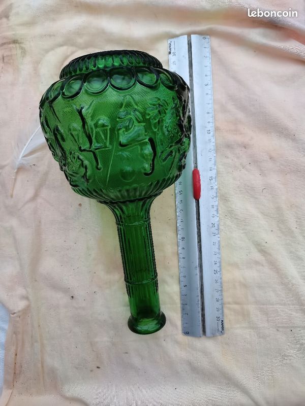 Carafe italienne en verre d'Empoli 1970's (image 5)