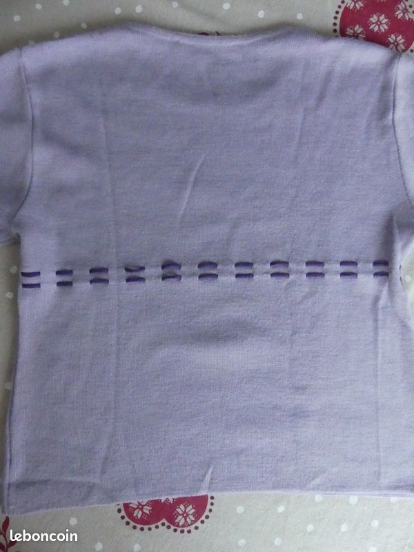 Pull à col rond couleur parme Caroll laine mélangée T42 BE petit prix em94 (image 7)