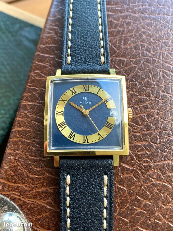 Montre Bracelet Yema Mécanique Homme Plaqué Or, Occasion Fonctionne - Voir Photos