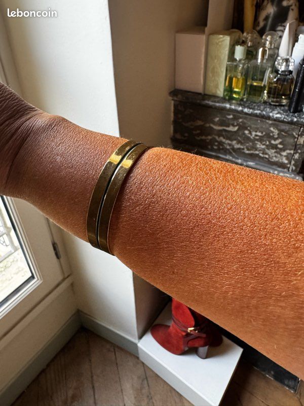 Joli Bracelet jonc doré et bleu Louyetu (image 8)