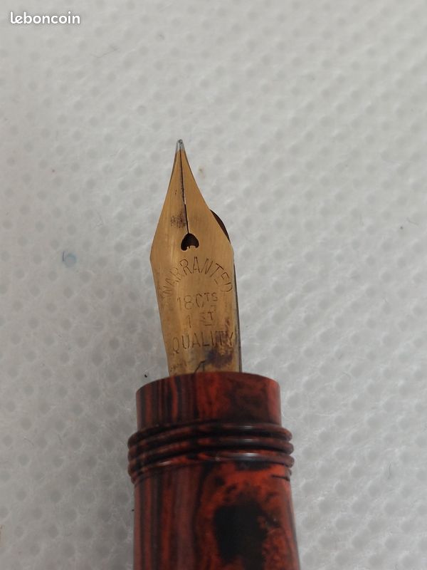 Stylo Plume Sheaffer Balance Vintage - Résine Rouge Marbrée Avec Plume Or 18K