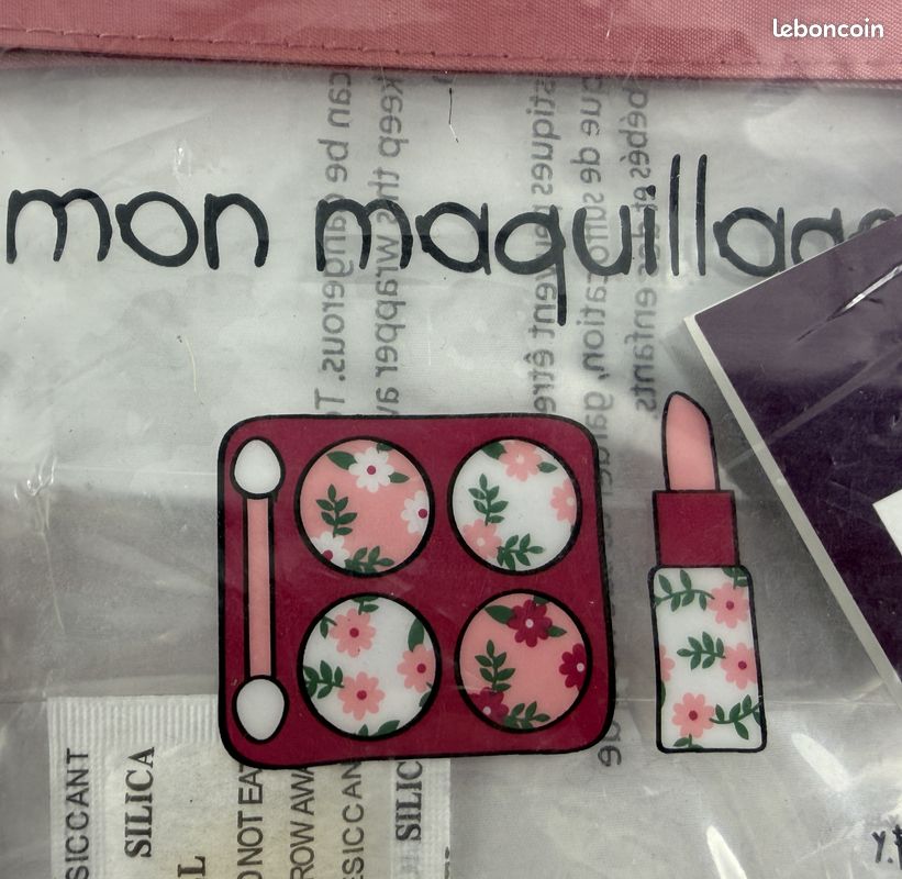Trousse à maquillage Mon maquillage Transparent et rose Zip 19x6xH13cm Incidence Paris NEUF (image 5)