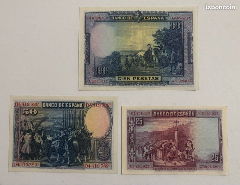Lot 3 billets Espagnol de 1928 (image 4)