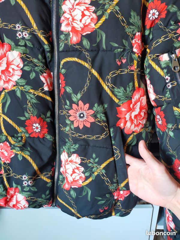 Doudoune à Fleurs Attentif - Taille 36 (S) - Occasion Très Bon état