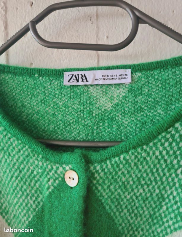 Gilet Vert Garçon Zara - Taille 13-14 Ans, Neuf Avec étiquettes