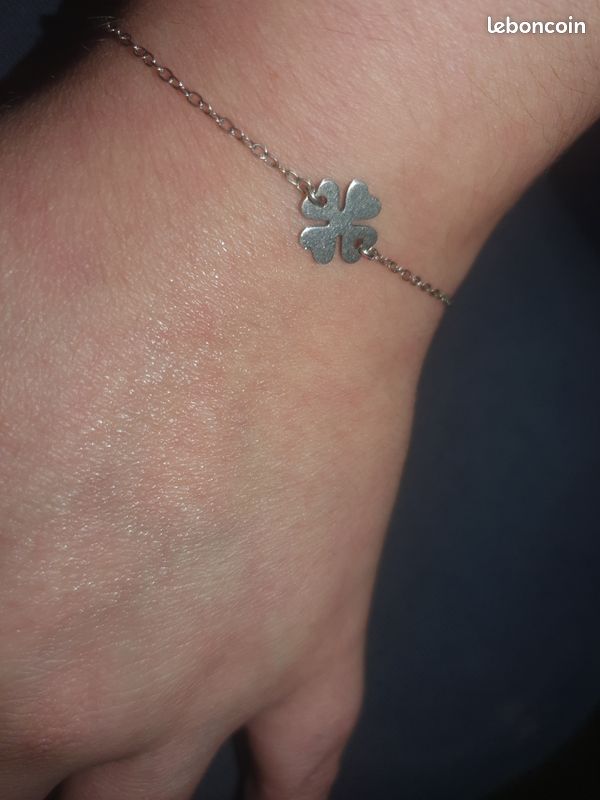Bracelet trèfle en argent (image 3)