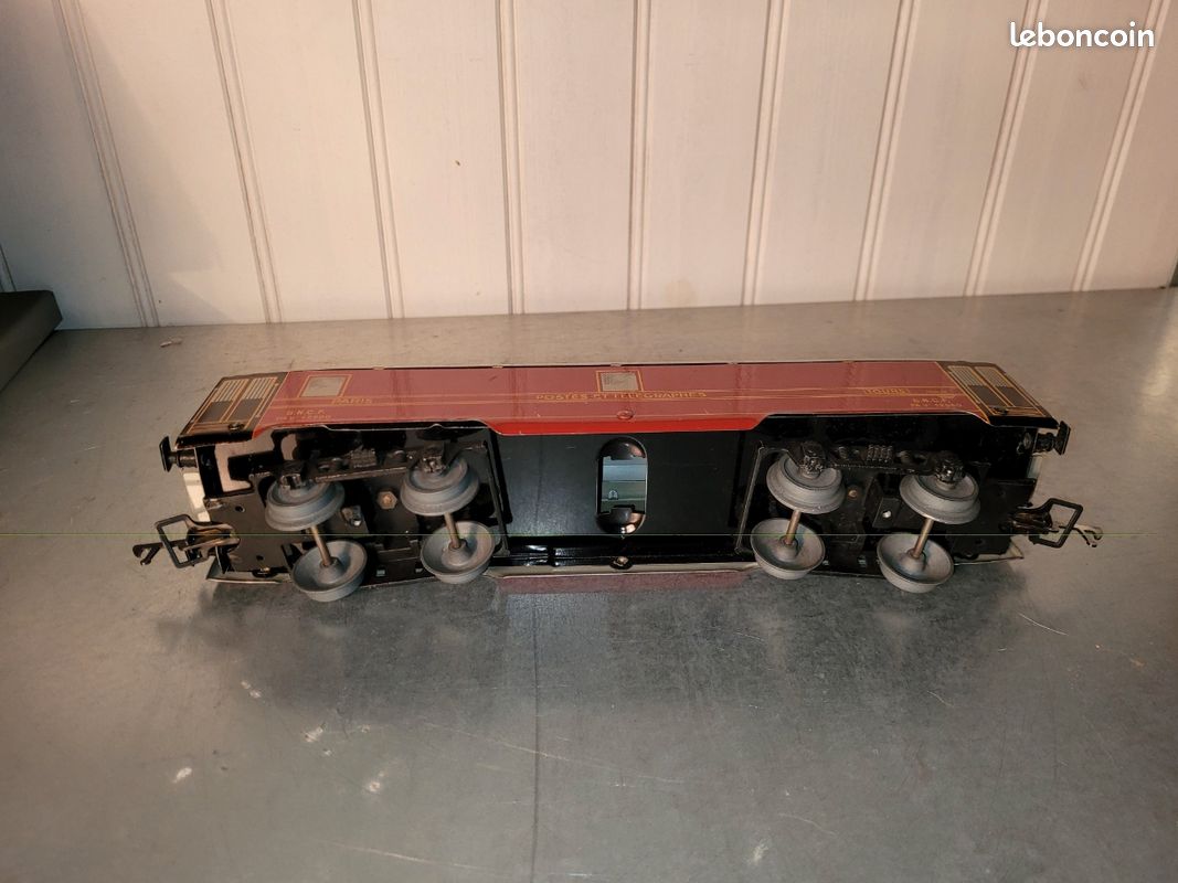 JEP Échelle 0 WAGON POSTES ET Télégraphe TÔLE Lg 37 cm ROUGE