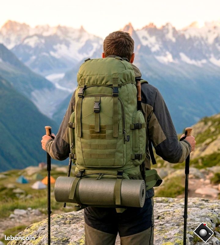 BAGZY Sac à dos de randonnée 100L ilitaire Trekking Sac à Dos Tactique