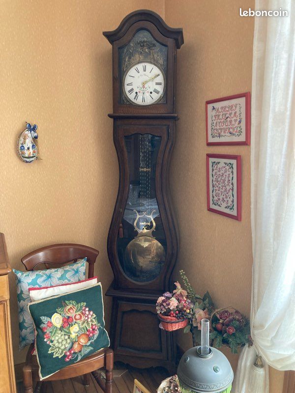Mouvement D'horloge Comtoise Ancienne Le Coq Chantant Couthenans, Avec Poids Et Clé, à Réviser