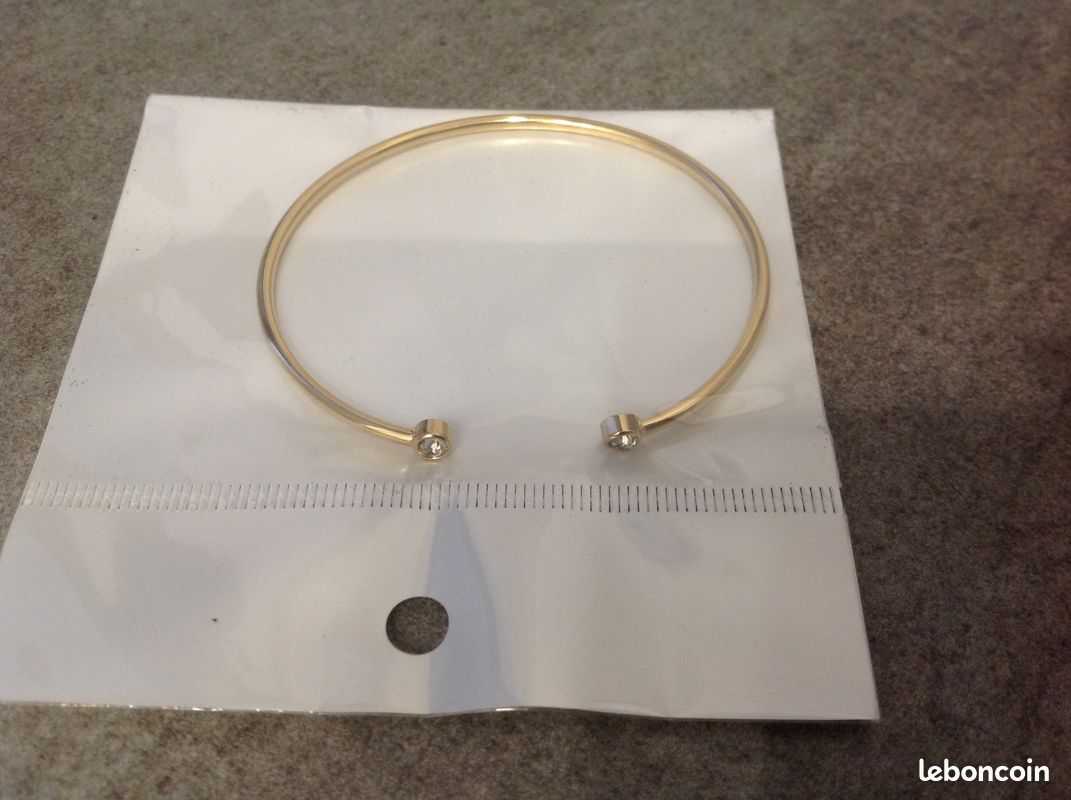 Bracelet Jonc Doré Bijoux Rigide Femme Accessoire Mode Métal Texturé