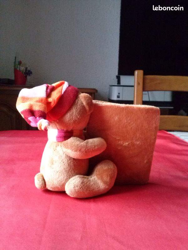 Peluche ours avec bonnet et cadre photo neuf (image 2)