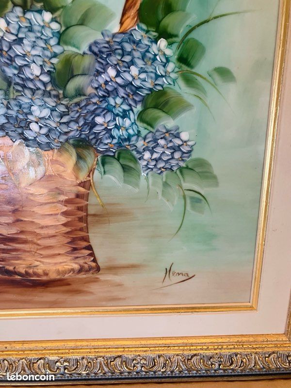 Tableau Porcelaine Peinture à l’Huile - Fleurs (image 4)