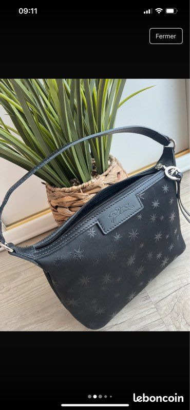 Pochette Longchamp Sac Longchamp Cuir Noir Femme Sacs à Main