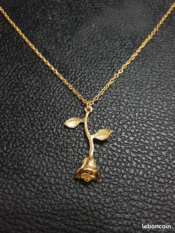Collier fantaisie Rose dorée (image 1)