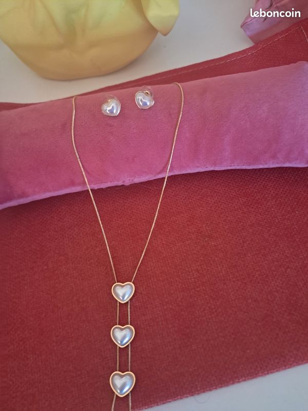 Collier Religieux Coeur de Nacre & Médaille St Michel - Argent | La Boutique des Chrétiens