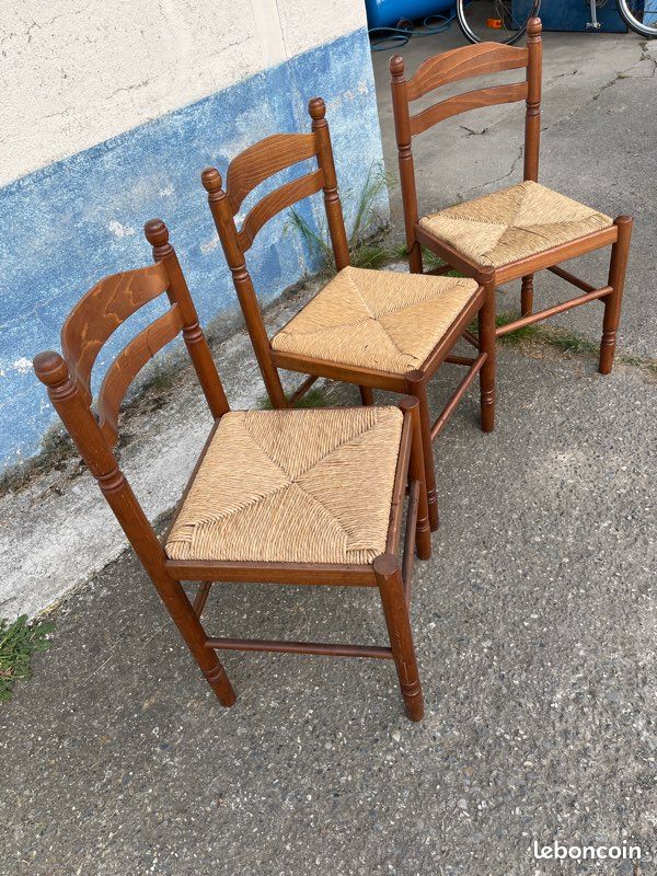 Lot de 4 chaises en bois vintage (image 3)