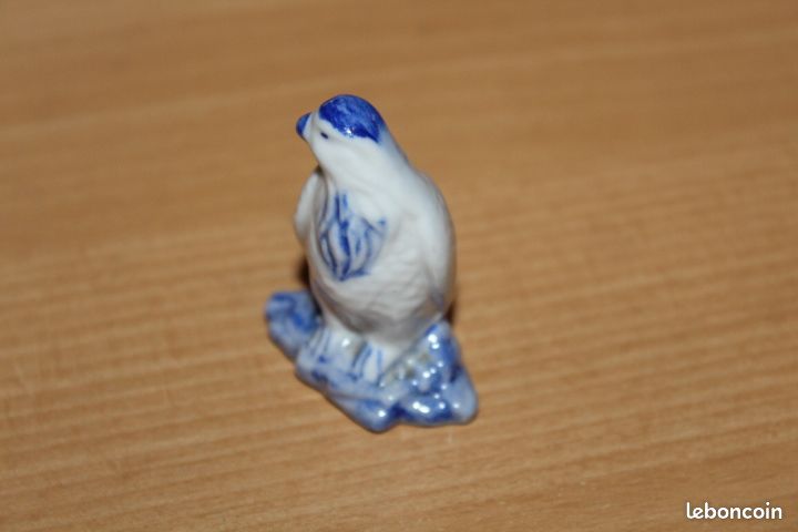 Bibelot statuette oiseau bleu et blanc (zoe24) (image 4)
