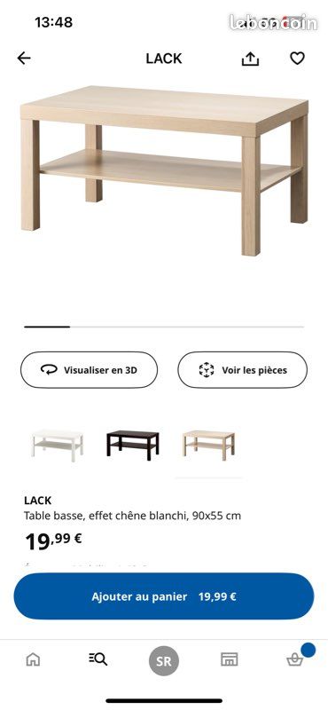 Table basse LACK chêne 90x55 (image 5)