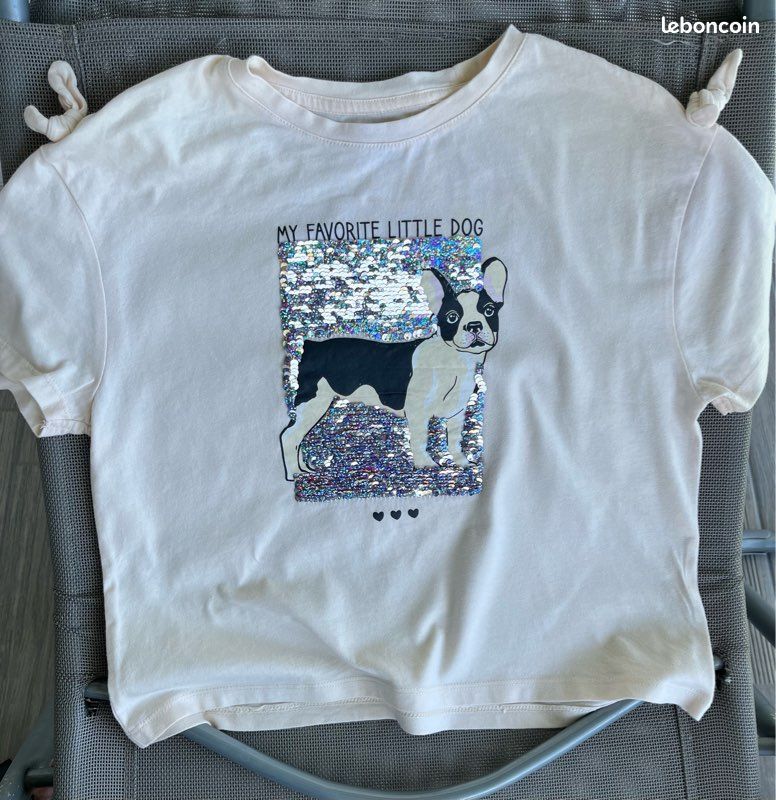 Tee-shirt été court pour fille 10 ans très bon état (image 2)