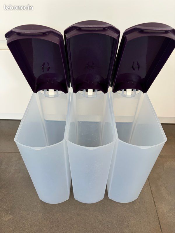 Lot De 3 Boîtes Modulaires Pop Tupperware, Couleur Violette, Occasion