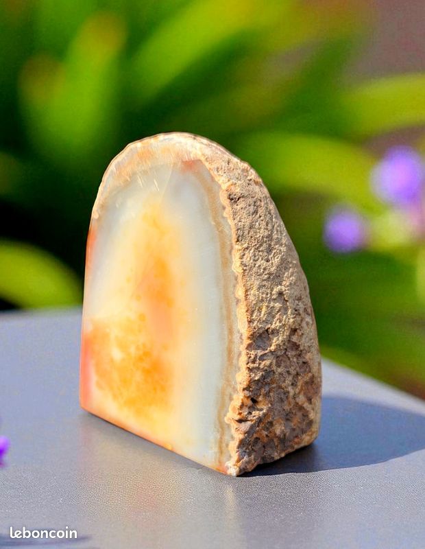 790g, pierre Agate brute polie - Géode de pierre naturelle (image 4)