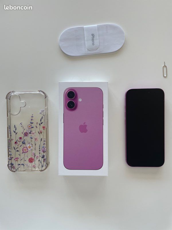 IPhone 16 rose 256 GO - Comme neuf, sous garantie jusqu'au 28/04/2027 (image 2)