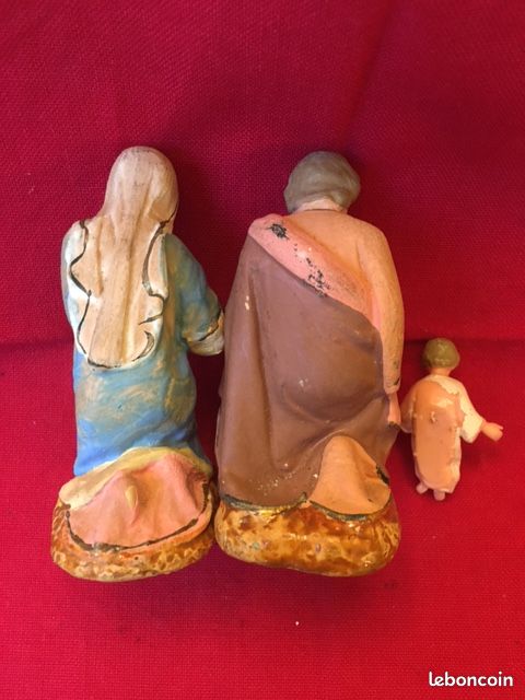 GRAND SANTON CRECHE Ancien Devineau.boeuf Floque.creche Ancienne Noel Ancien EUR 10,00 - FR