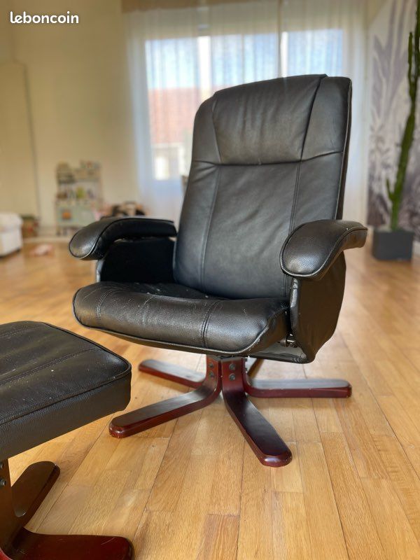 Fauteuil cuir inclinable (image 1)